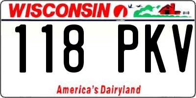 WI license plate 118PKV