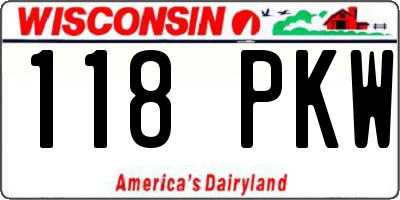 WI license plate 118PKW