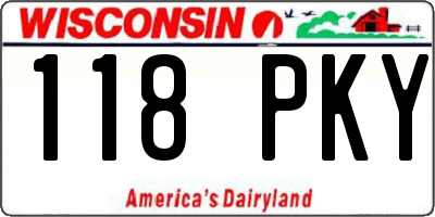 WI license plate 118PKY