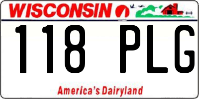 WI license plate 118PLG