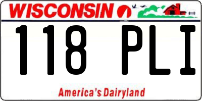 WI license plate 118PLI