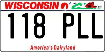 WI license plate 118PLL