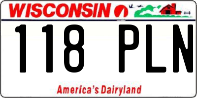 WI license plate 118PLN