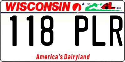 WI license plate 118PLR