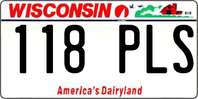 WI license plate 118PLS