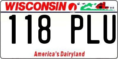 WI license plate 118PLU