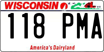 WI license plate 118PMA