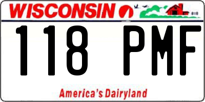 WI license plate 118PMF