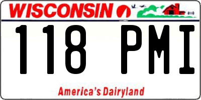 WI license plate 118PMI