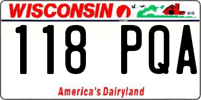 WI license plate 118PQA