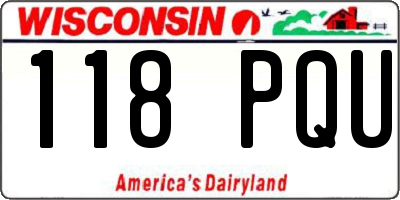 WI license plate 118PQU