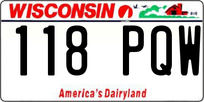 WI license plate 118PQW