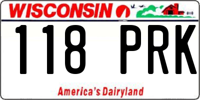 WI license plate 118PRK