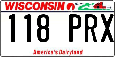 WI license plate 118PRX