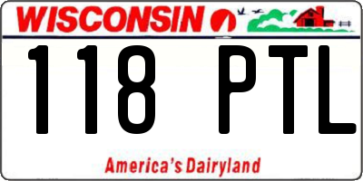 WI license plate 118PTL