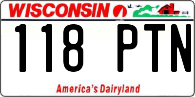 WI license plate 118PTN