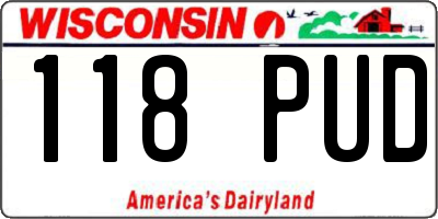 WI license plate 118PUD