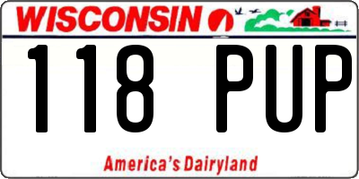 WI license plate 118PUP