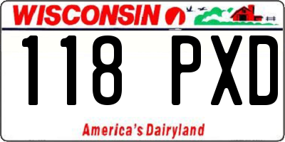 WI license plate 118PXD