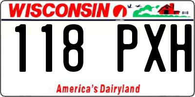 WI license plate 118PXH