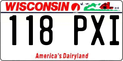 WI license plate 118PXI