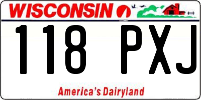 WI license plate 118PXJ