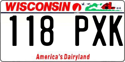 WI license plate 118PXK