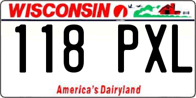 WI license plate 118PXL
