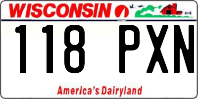 WI license plate 118PXN