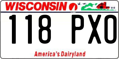 WI license plate 118PXO