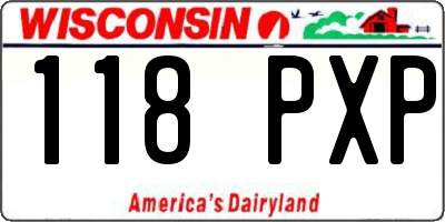 WI license plate 118PXP