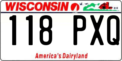 WI license plate 118PXQ