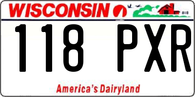 WI license plate 118PXR