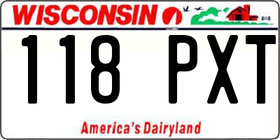 WI license plate 118PXT