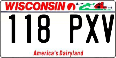WI license plate 118PXV