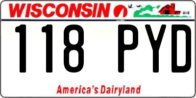 WI license plate 118PYD