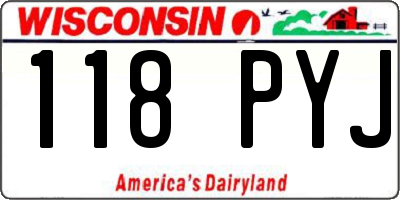 WI license plate 118PYJ