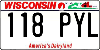 WI license plate 118PYL