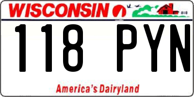 WI license plate 118PYN
