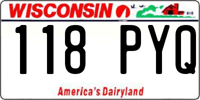 WI license plate 118PYQ