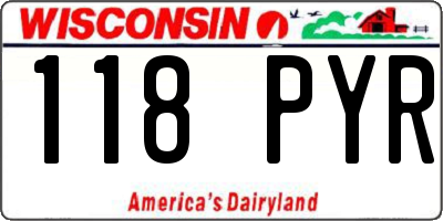 WI license plate 118PYR