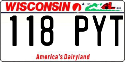 WI license plate 118PYT