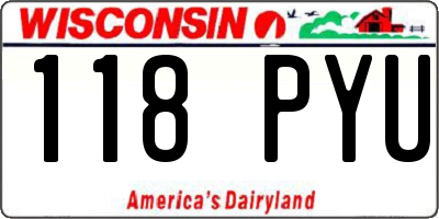 WI license plate 118PYU