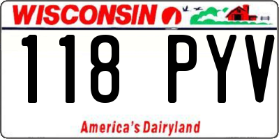 WI license plate 118PYV
