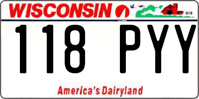 WI license plate 118PYY