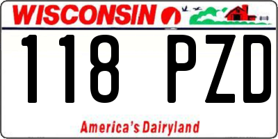 WI license plate 118PZD