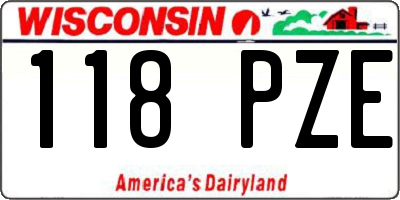 WI license plate 118PZE