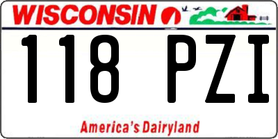 WI license plate 118PZI
