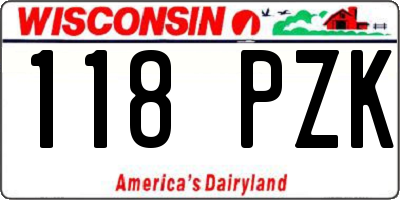 WI license plate 118PZK