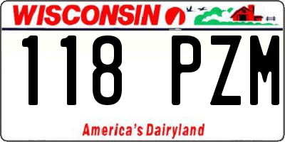 WI license plate 118PZM